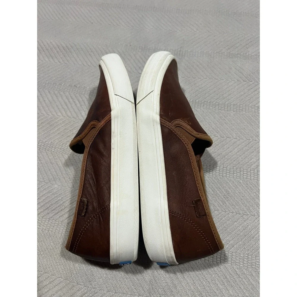 Keds Womens Double Decker Slip On Leather Sneaker Shoes, Cognac Size 7